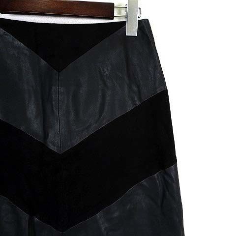 ザラ ベーシック ZARA BASIC スカート ミニスカート フレア 異素材 切り替え XS 黒 ブラック 小さいサイズ レディース_画像3