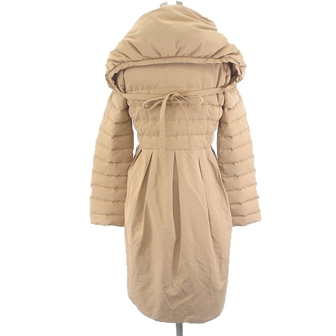  Salvatore Ferragamo Salvatore Ferragamo down coat Zip up gun chi-ni silver metal fittings pink beige 38 M rank outer IBO4