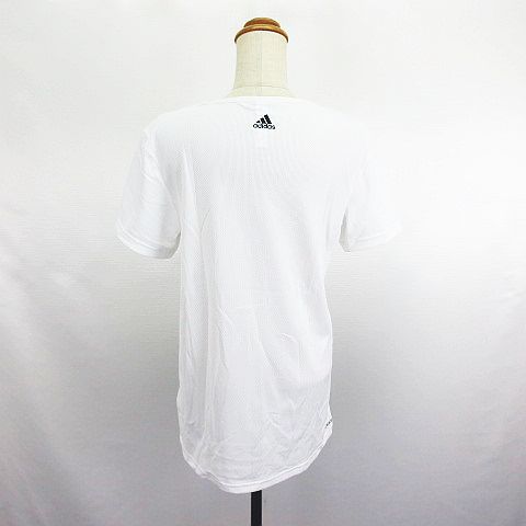 アディダス adidas GL5848 Tシャツ カットソー 半袖 ラウンドネック メッシュ ロゴ M ホワイト スポーツウェア ※EKM レディース_画像3