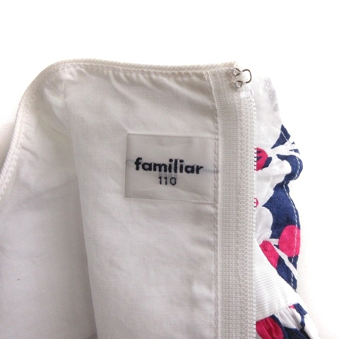  Familia Familiar One-piece короткий рукав вышивка бисер колено длина общий рисунок хлопок белый белый розовый 110 #SM1 Kids 