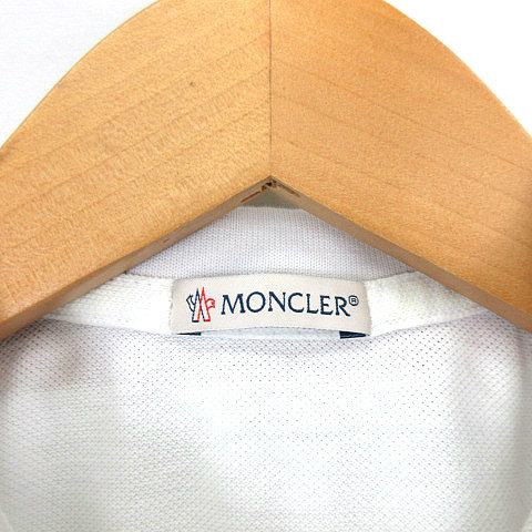 モンクレール MONCLER E10918305150 84556 ワンポイント ロゴ ワッペン 半袖 ポロシャツ 白 ホワイト M メンズ_画像3