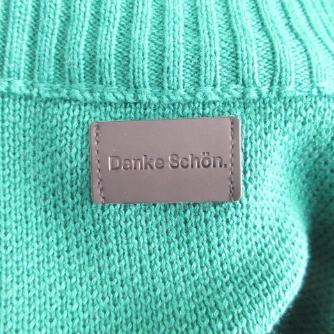 ダンケシェーン Danke schon 美品 近年モデル ドライバーズニット ジップアップ ブルゾン ハイネック カーディガン グリーン 緑 22A-KNL004_画像7