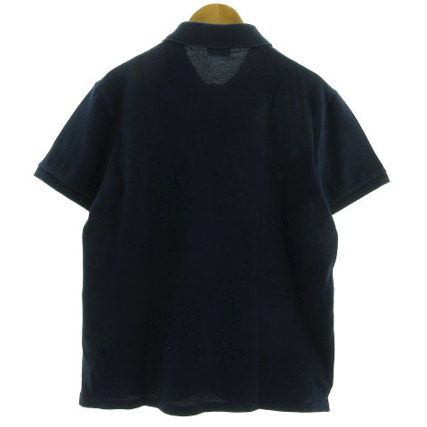 ラコステ LACOSTE ポロシャツ 半袖 ロゴ コットン混 日本製 ネイビー 紺 4 メンズの画像5