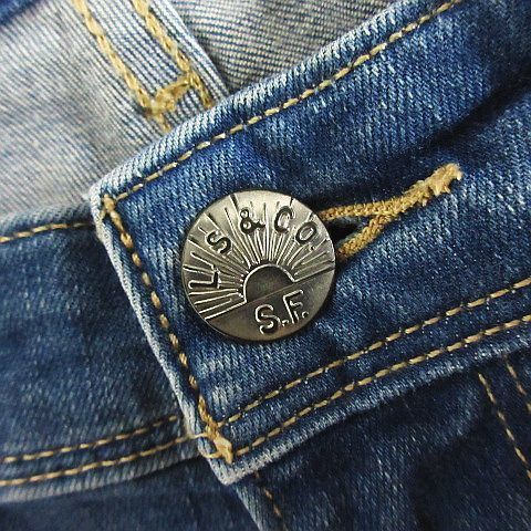 リーバイス Levi's 15736-0029 デニム ジーンズ ボトムス テーパード ユーズド加工 ストレッチ 26 インディゴブルー ※EKM レディース_画像4