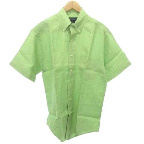ブルックスブラザーズ BROOKS BROTHERS シャツ 半袖 S 約Lサイズ 緑 グリーン ■U90 メンズ_画像1