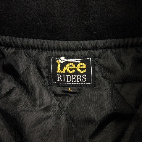 リー LEE LEE RIDERS 中綿 ジャケット 無地 金ボタン ウール 黒 ブラック L アウター ■GY01 メンズ_画像4