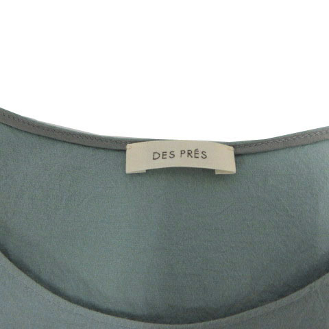デプレ DES PRES トゥモローランド ワンピース ノースリーブ ロング丈 シンプル 無地 日本製 コットン混 ブルー系 青系 36の画像9