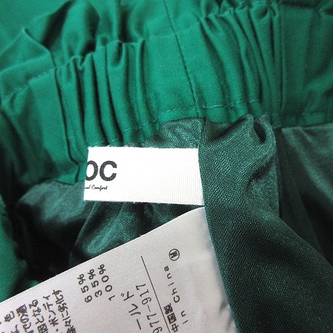 オゾック OZOC フレアスカート ギャザー ロング ウエストマーク 38 緑 グリーン /YI レディース_画像6