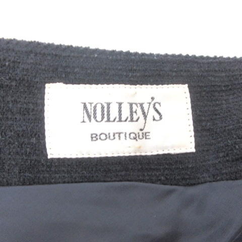 ノーリーズ Nolley's ワンピース ウール混 半袖 ロング丈 黒 ブラック 約M レディース_画像4