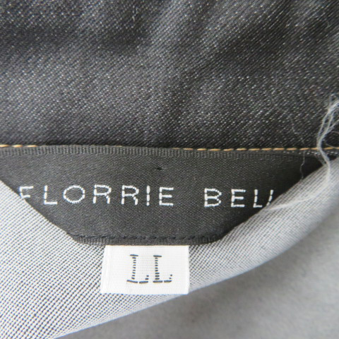 ベルフローリー FLORRIE BELL カジュアルシャツ 七分袖 無地 大きいサイズ LL 黒 ブラック /YK38 レディース_画像4
