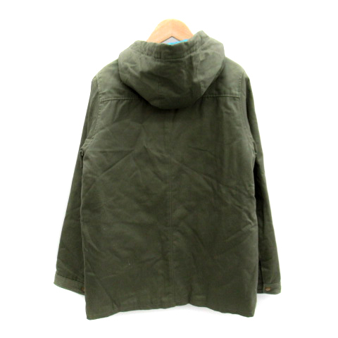  Roxy ROXY cotton inside jacket middle height with a hood . plain Logo embroidery L khaki /SY13 lady's 