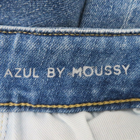 アズールバイマウジー AZUL by moussy デニムパンツ ジーンズ スキニーパンツ ロング丈 ウォッシュ加工 無地 XXS ライトブルー レディース_画像5