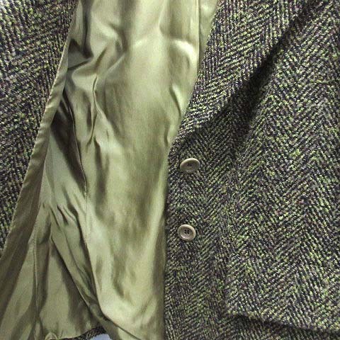  Max Mara MAX MARA white tag tweed tailored jacket 2B Brown khaki 40 lady's 