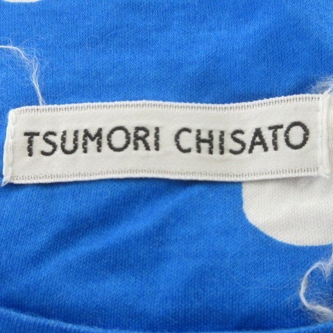 ツモリチサト TSUMORI CHISATO 25th TOKYO T Tシャツ 半袖 カットソー プリント イラスト 2 M 青 ブルー ■GY09 レディース_画像5
