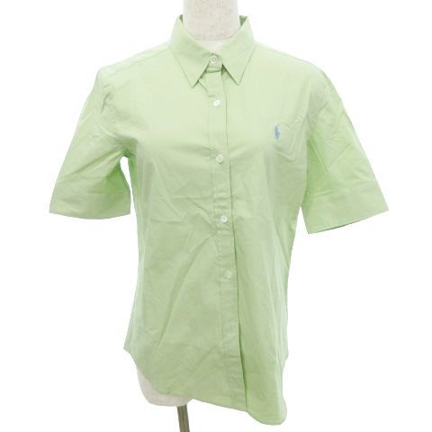 ラルフローレン RALPH LAUREN 美品 ブラックレーベル 半袖 シャツ カットソー 刺繍 9 緑 グリーン ■GY09 レディース_画像1