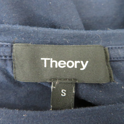 セオリー theory Tシャツ カットソー 半袖 ラウンドネック 無地 S 紺 ネイビー /YK29 レディース_画像4