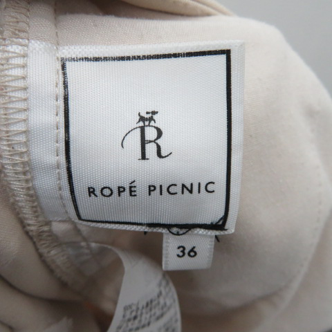 ロペピクニック ROPE Picnic テーパードパンツ スラックスパンツ アンクル丈 無地 36 ベージュ /YK16 レディース_画像4