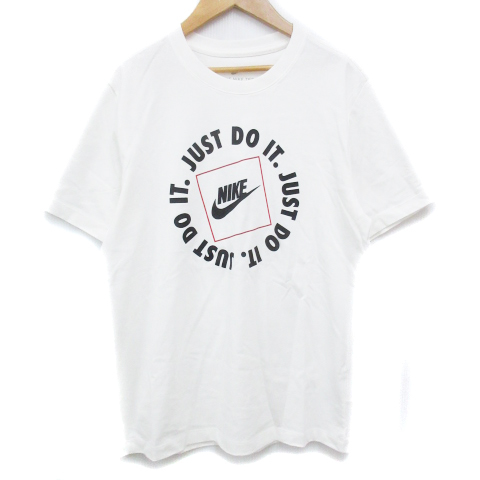 ナイキ NIKE Tシャツ カットソー 半袖 クルーネック ロゴプリント M 白 ホワイト /FF41 メンズ_画像1