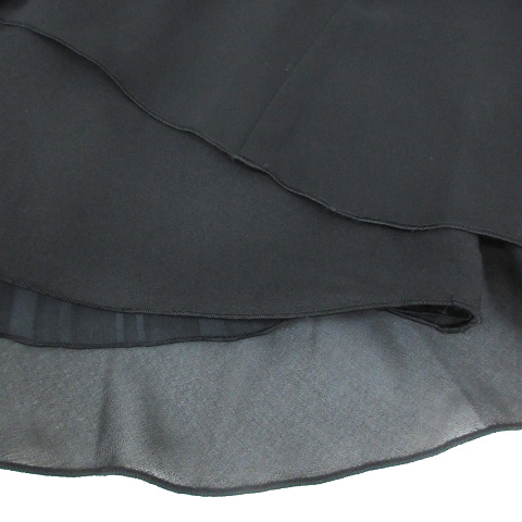  SunaUna Sunauna flair skirt chiffon skirt mi leak height plain 36 black black /FF52 lady's 