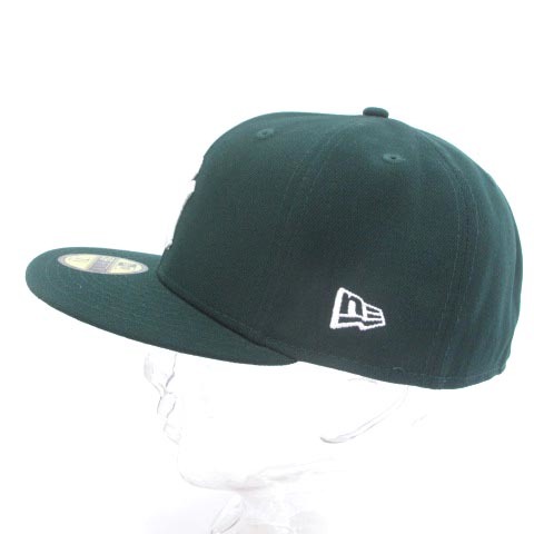 ニューエラ NEW ERA 59FIFTY NY キャップ 帽子 野球帽 ロゴ 刺繍 コットン グリーン 緑 7 5/8 ■ECS メンズ_画像3