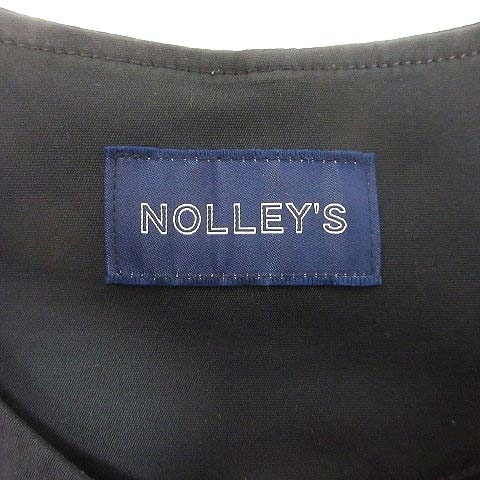 ノーリーズ Nolley's ノーカラージャケット ミリタリー ジップアップ 38 紺 ネイビー /YK レディース_画像6