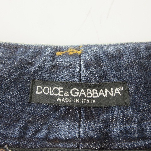 ドルチェ&ガッバーナ ドルガバ DOLCE&GABBANA デニム パンツ ジーンズ ストレッチ ロゴ 刺繍 IDP1M インディゴ 36 約S レディース_画像9