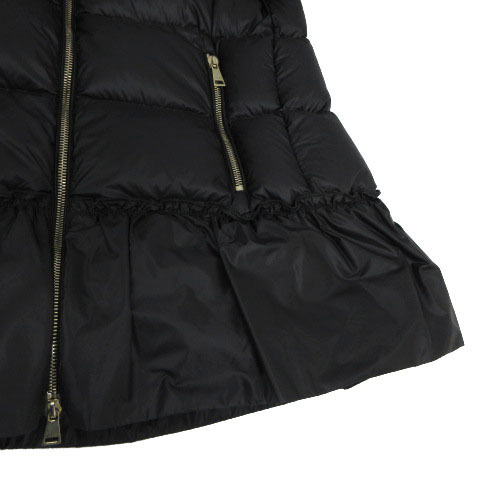 モンクレール MONCLER ダウンジャケット アネット ANET スタンドカラー ワッペン ダブルジップ 裾フレア ブラック 黒 0 レディース_画像5