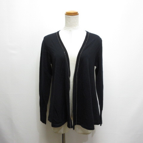  Dub ruby Moga WB MOGA wool 100% knitted cardigan thin 38 navy button none lady's 