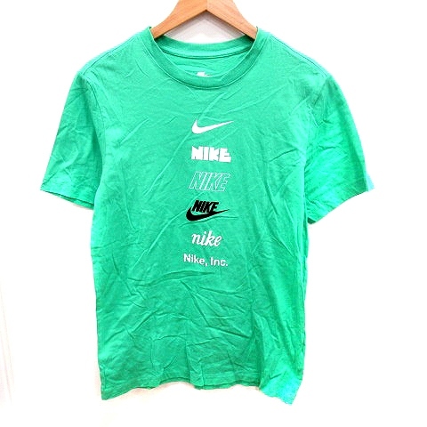 ナイキ NIKE カットソー Uネック 半袖 M 緑 グリーン /RT レディース_画像1