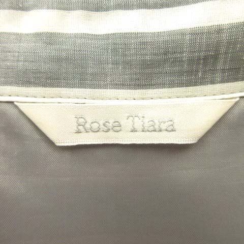 美品 Rose Tiara シャツ チュニック ストライプ 42 約Mサイズ グレー ■U90 レディース_画像5
