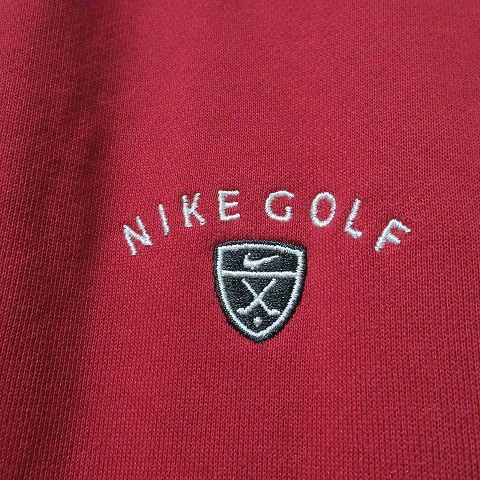 ナイキゴルフ NIKE GOLF ベスト ゴルフ ウエア ジレ 裏毛 DRI-FIT ジップアップ スタンドカラー ロゴ刺? L 赤 レッド ■GY01 X メンズ_画像3