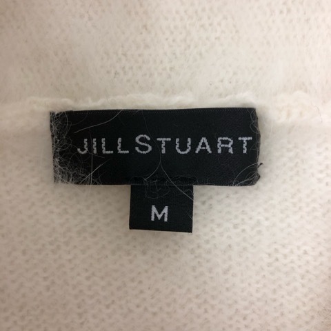 ジルスチュアート JILL STUART カーディガン 五分袖 無地 アンゴラ M 白 ホワイト シルバー レディース_画像3