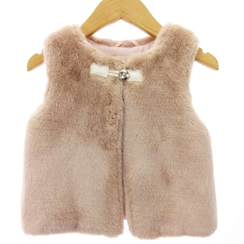  Chloe CHLOE beautiful goods fake fur the best cotton inside no sleeve 1B pink beige 4 100cm rank #SM1 Kids 