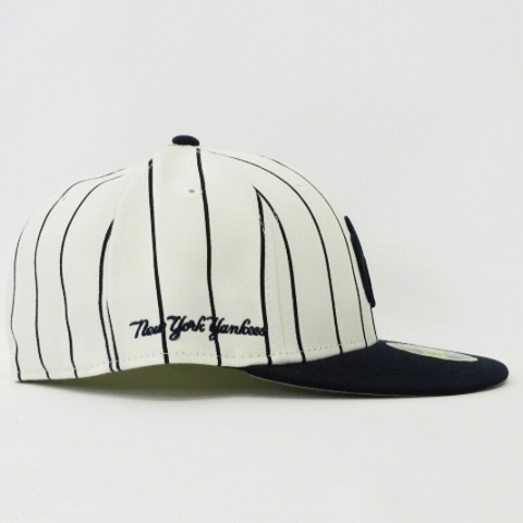 ニューエラ NEW ERA 美品 59FIFTY 2-TONE LOW PROFILE LP MLB NY ニューヨーク・ヤンキース キャップ アイボリー ネイビー 7 1/2 59.6cm 帽の画像3