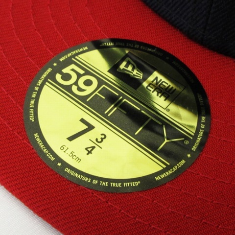 ニューエラ NEW ERA 良品 59FIFTY 2-TONE MLB A アトランタ・ブレーブス キャップ ネイビー レッド 7 3/4 61.5cm 帽子 メンズ_画像6