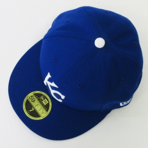 ニューエラ NEW ERA 美品 59FIFTY LOW PROFILE LP MLB KC カンザスシティ・ロイヤルズ キャップ ブルー ホワイト 7 55.8cm 帽子 メンズ_画像5