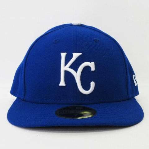 ニューエラ NEW ERA 美品 59FIFTY LOW PROFILE LP MLB KC カンザスシティ・ロイヤルズ キャップ ブルー ホワイト 7 55.8cm 帽子 メンズ_画像2