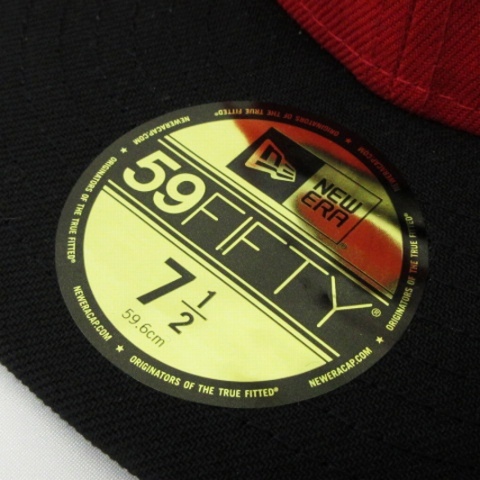 ニューエラ NEW ERA 美品 59FIFTY 2-TONE MLB シンシナティ・レッズ キャップ レッド ブラック 7 1/2 59.6cm 帽子 メンズ_画像6