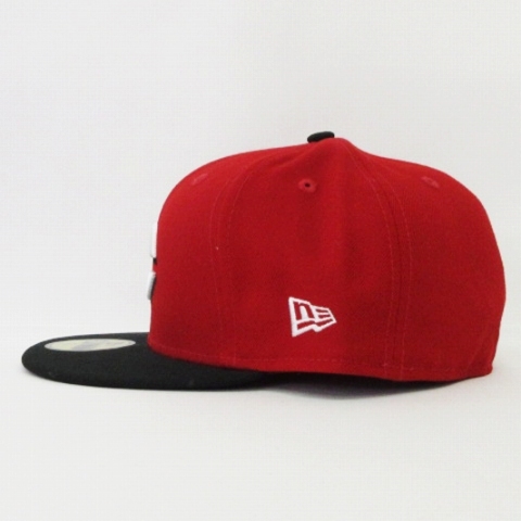 ニューエラ NEW ERA 美品 59FIFTY 2-TONE MLB シンシナティ・レッズ キャップ レッド ブラック 7 1/2 59.6cm 帽子 メンズ_画像3