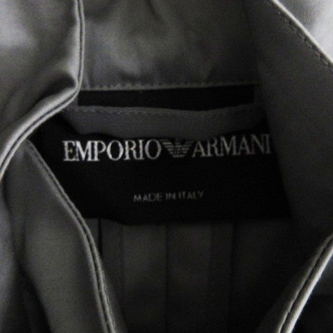 エンポリオアルマーニ EMPORIO ARMANI ロングコート ダブル スタンドカラー 長袖 コットン 灰 グレー 40 L相当 ■SM1 レディースの画像7