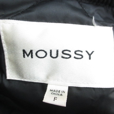 マウジー moussy ダウンジャケット ファー FREE 黒系 ブラック ジップアップ ポケット 綿 コットン 裏地 メンズ_画像3