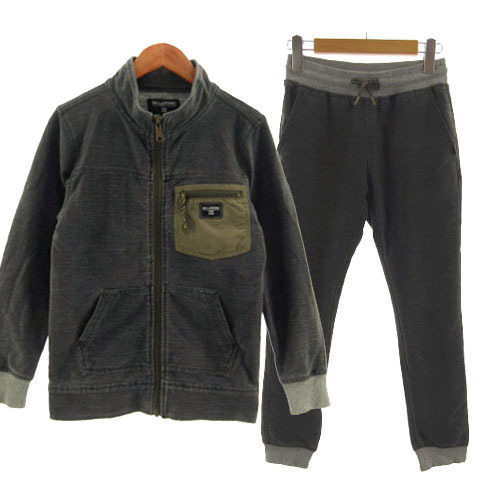  Billabong BILLABONG setup top and bottom set jacket stand-up collar Zip up pants jogger pants cotton . gray 150ki