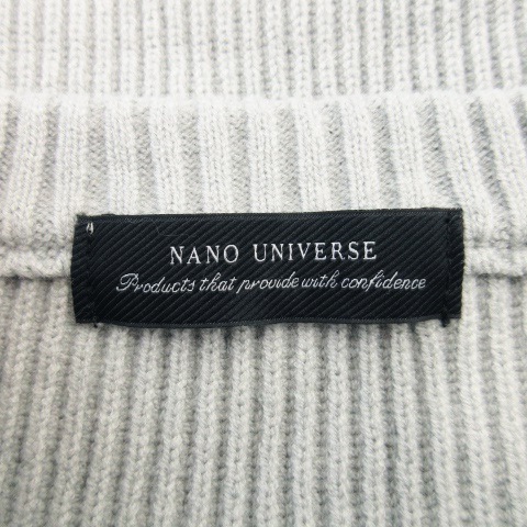 ナノユニバース nano universe ニット セーター クルーネック 長袖 オーバーサイズ もっちり 厚手 M グレー /CK3 ☆ レディース_画像6