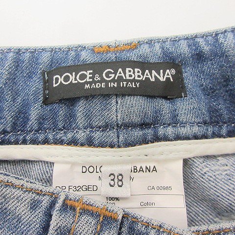  Dolce & Gabbana Dolce&Gabbana DOLCE&GABBANA Denim брюки боковой линия тонкий распорка DP-F32GED голубой 38 примерно M женский 