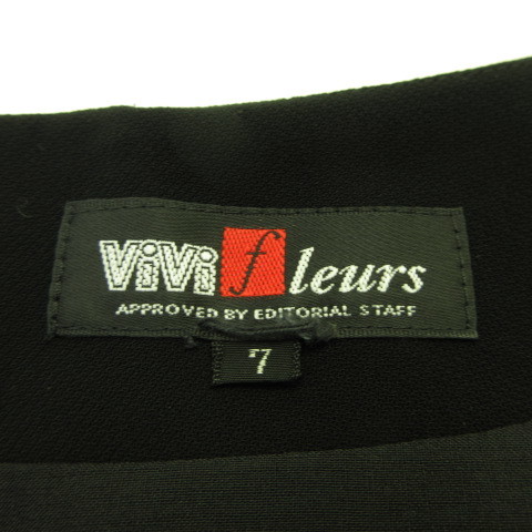 ViVi fleurs 礼服 ブラックフォーマル ワンピース ひざ丈 ジャケット 長袖 黒 7 *T625 レディース_画像3