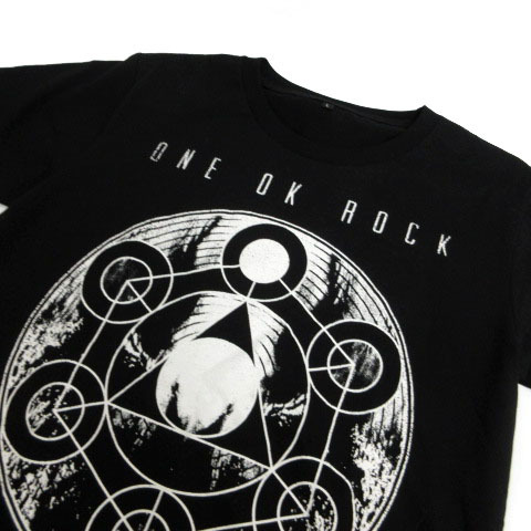  one o часы ONE OK ROCK футболка короткий рукав принт хлопок . черный чёрный белый L мужской 