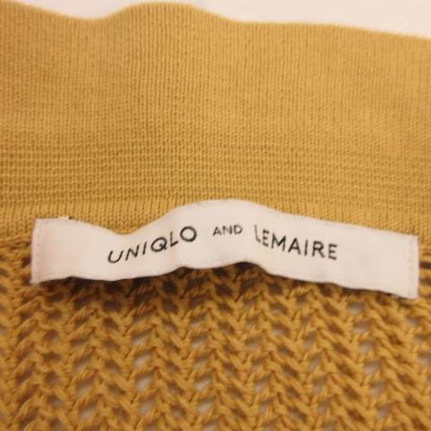 ユニクロ UNIQLO LEMAIRE ニット セーター 五分袖 透かし編み からし色 黄 M *T821 レディース_画像3