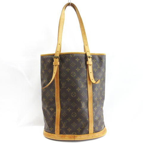 ルイヴィトン LOUIS VUITTON モノグラム バケット GM ショルダー バッグ トート M42236 フランス製 ブラウン レディース