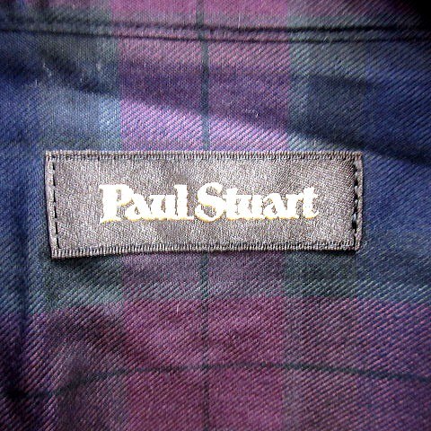ポールスチュアート PAUL STUART シャツ ボタンダウン 長袖 チェック XL 紫 パープル /RT メンズ_画像5