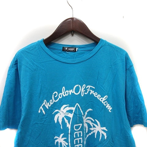ディープ DEEP Tシャツ カットソー 半袖 48 青 ブルー /YI メンズ_画像2